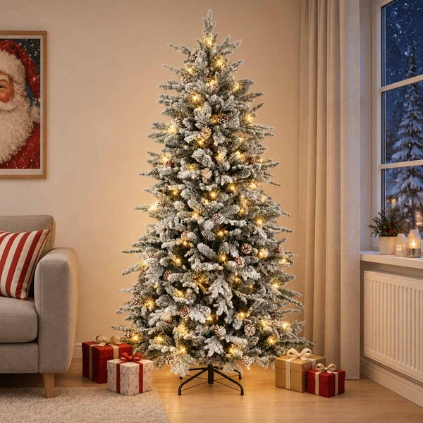 Műanyag Hajtogatós Karácsonyfa 150 cm 150 LED Meleg fehér