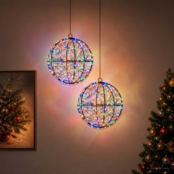 Karácsonyi csúcsdísz világítás 2 db 400 LED Többszínű