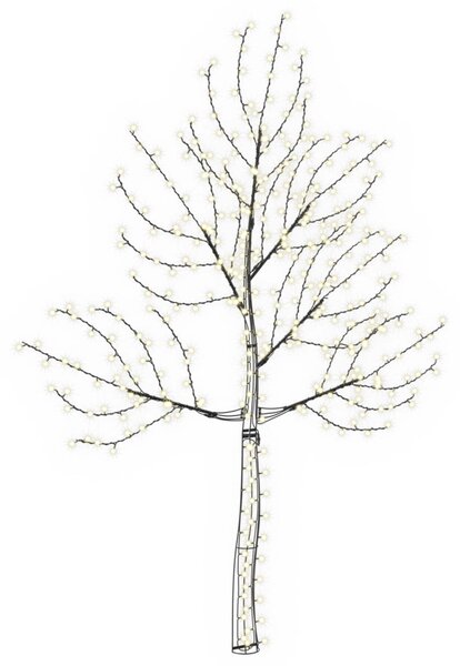 LED-es fali karácsonyfa 210 cm 312 LED Meleg fehér Acél Fekete
