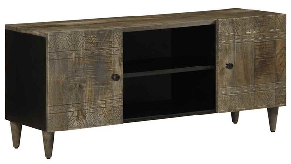 Világosszürke tömör mangófa TV-szekrény 105x33,5x46 cm