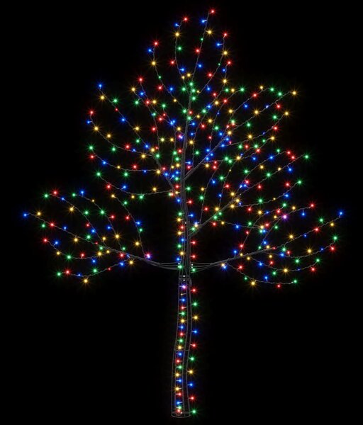 LED-es fali karácsonyfa 210 cm 312 LED Többszínű Acél Fekete