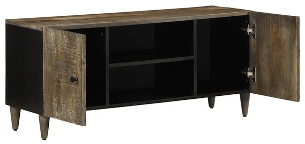 Világosszürke tömör mangófa TV-szekrény 105x33,5x46 cm