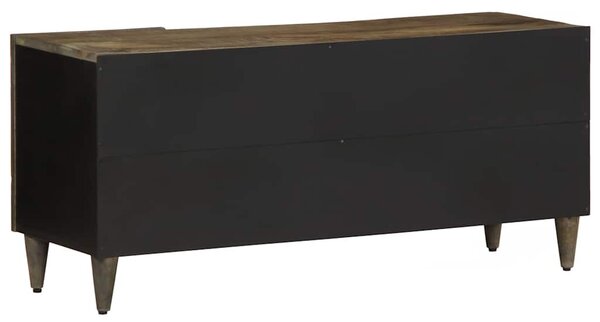 Világosszürke tömör mangófa TV-szekrény 105x33,5x46 cm