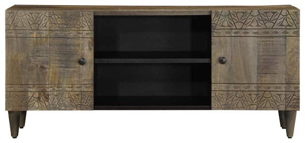 Világosszürke tömör mangófa TV-szekrény 105x33,5x46 cm