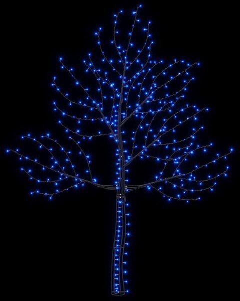LED-es fali karácsonyfa 210 cm 312 LED Kék Acél Fekete