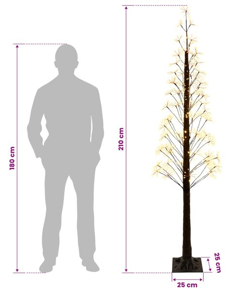 Karácsonyi csillagfény Barna 25 x 25 x 210 cm Műanyag 560 LED