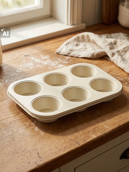 Sinsay - Szénacél muffin sütőforma - krémszínű