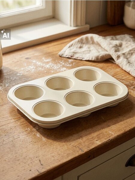 Sinsay - Szénacél muffin sütőforma - krémszínű