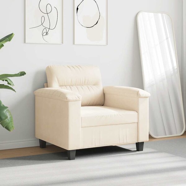 Bézs mikroszálas szövet kanapéfotel 60 cm