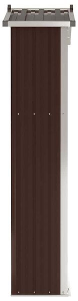 Barna horganyzott acél kerti fészer 116x45x175 cm
