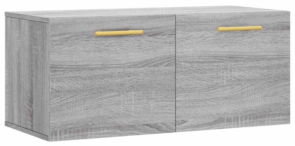 Szürke sonoma színű szerelt fa faliszekrény 80 x 36,5 x 35 cm