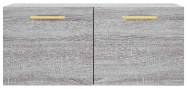 Szürke sonoma színű szerelt fa faliszekrény 80 x 36,5 x 35 cm
