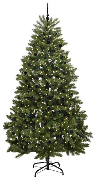 Mű karácsonyfa 300 cm 300 LED Meleg fehér PVC és Acél Zöld