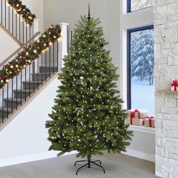 Mű karácsonyfa 300 cm 300 LED Meleg fehér PVC és Acél Zöld