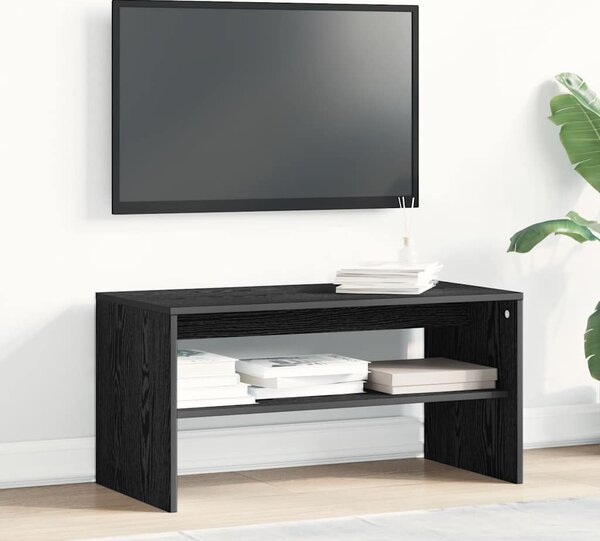 Fekete tölgy színű szerelt fa TV-szekrény 80 x 40 x 40 cm