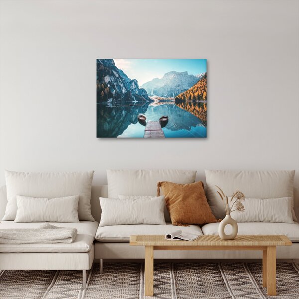 Kép - Csónakok a Braies-tónál (70x50 cm)