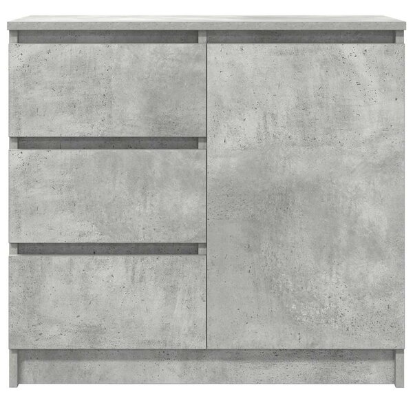 Betonszürke szerelt fa tálalószekrény fiókos 71x35x65 cm