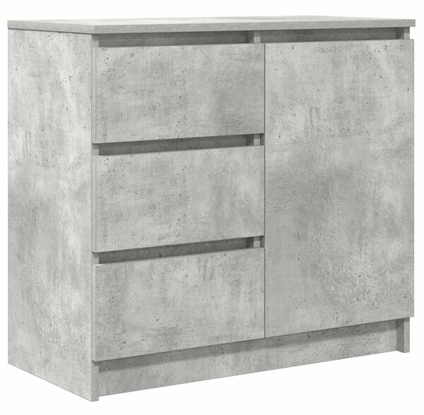 Betonszürke szerelt fa tálalószekrény fiókos 71x35x65 cm