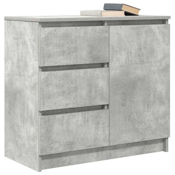 Betonszürke szerelt fa tálalószekrény fiókos 71x35x65 cm