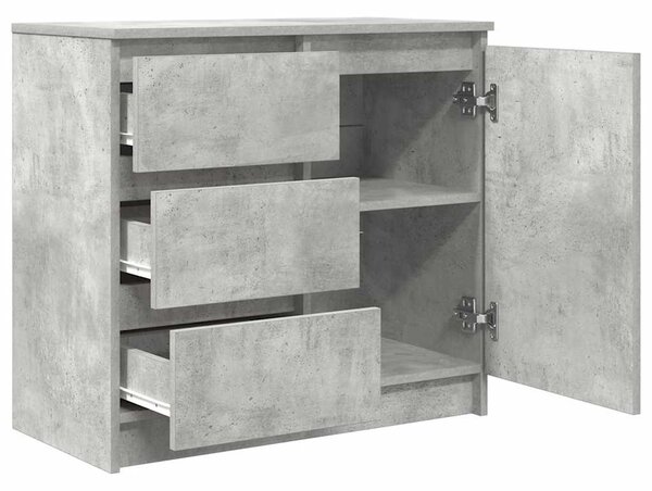 Betonszürke szerelt fa tálalószekrény fiókos 71x35x65 cm