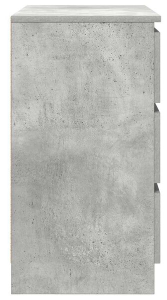 Betonszürke szerelt fa tálalószekrény fiókos 71x35x65 cm