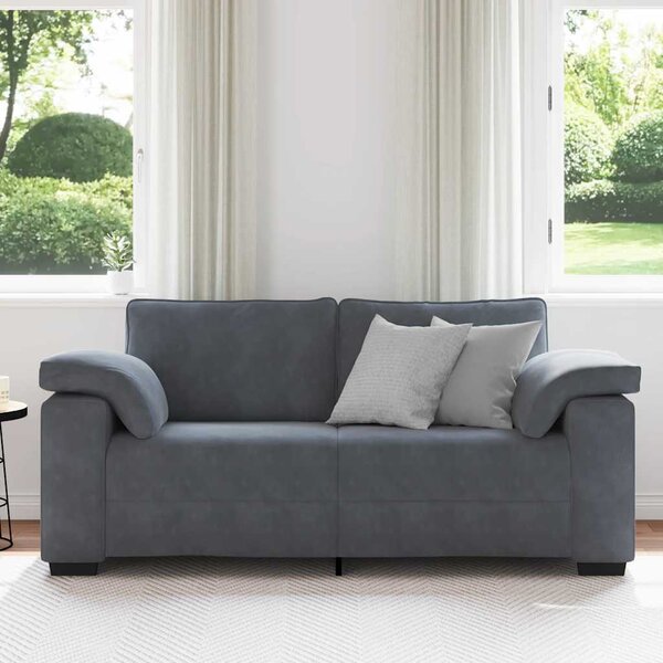 Sötétszürke bársony loveseat kanapé 180x77x82 cm