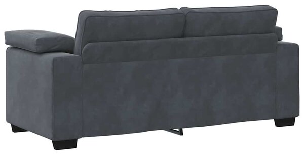 Sötétszürke bársony loveseat kanapé 180x77x82 cm