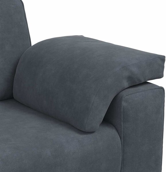 Sötétszürke bársony loveseat kanapé 180x77x82 cm