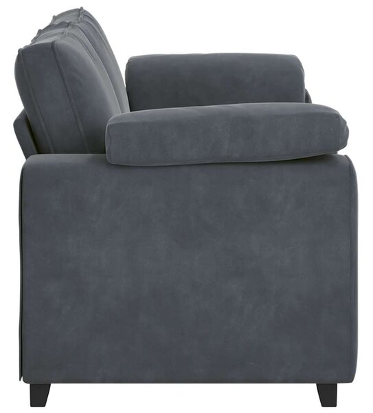 Sötétszürke bársony loveseat kanapé 180x77x82 cm