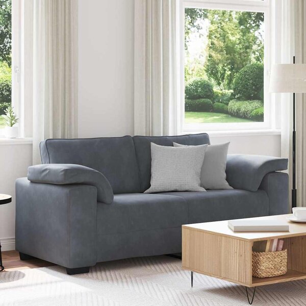 Sötétszürke bársony loveseat kanapé 180x77x82 cm