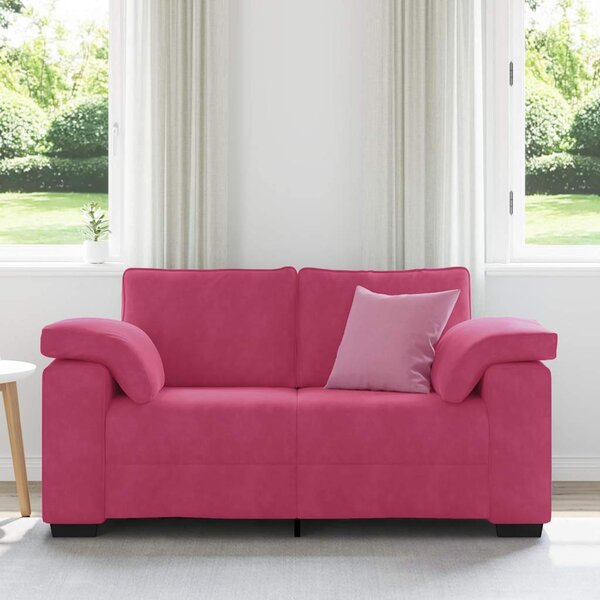 Bordó bársony loveseat kanapé 160x77x82 cm