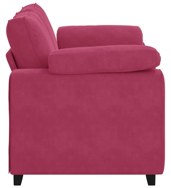 Bordó bársony loveseat kanapé 160x77x82 cm