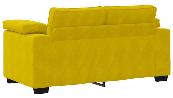 Sárga bársony loveseat kanapé 160x77x82 cm