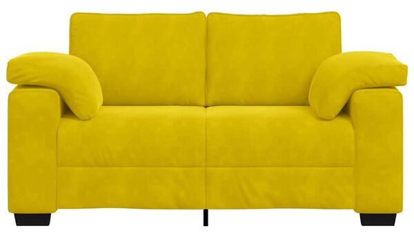 Sárga bársony loveseat kanapé 160x77x82 cm