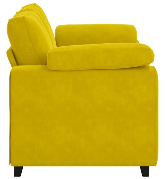Sárga bársony loveseat kanapé 160x77x82 cm