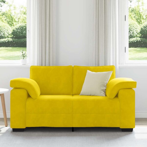 Sárga bársony loveseat kanapé 160x77x82 cm