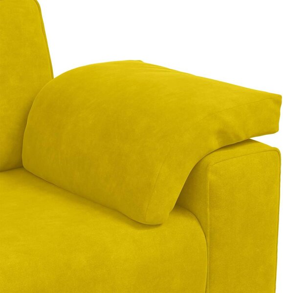 Sárga bársony loveseat kanapé 160x77x82 cm