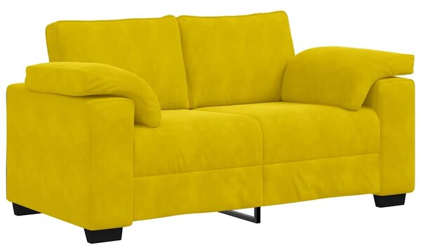 Sárga bársony loveseat kanapé 160x77x82 cm