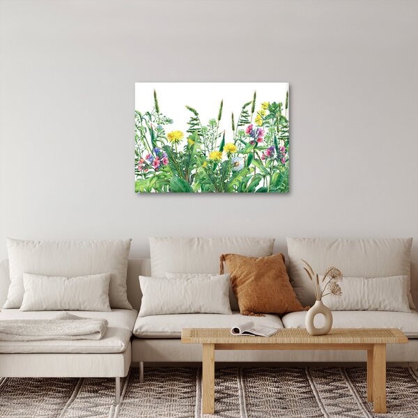 Kép - Festett réti virágok (70x50 cm)