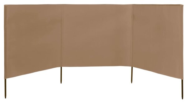 Tópszínű szövet 3-paneles szélellenző 400 x 120 cm
