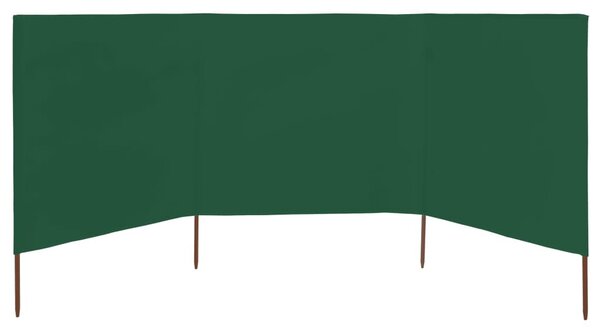 Zöld szövet 3-paneles szélellenző 400 x 120 cm