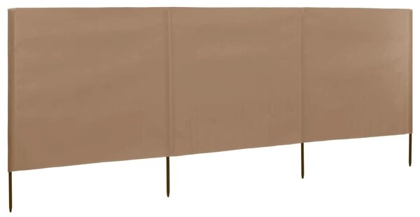 Tópszínű szövet 3-paneles szélellenző 400 x 120 cm