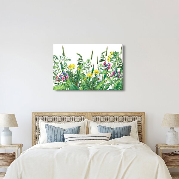 Kép - Festett réti virágok (90x60 cm)