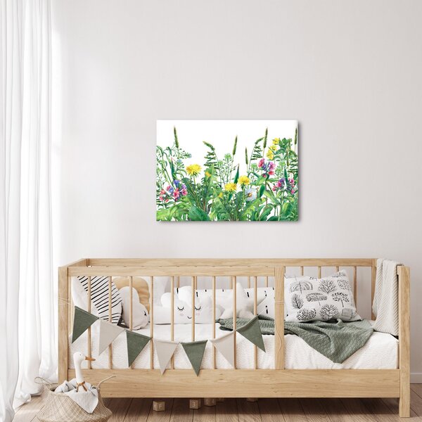 Kép - Festett réti virágok (70x50 cm)