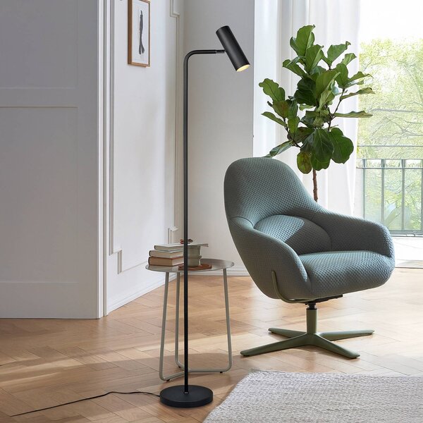 Trio Lighting Marley állólámpa, fekete, magasság 151 cm, fém, Fekete, Nappali / Étkező, fém, Modern