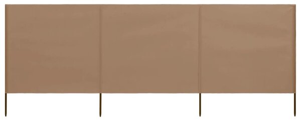 Tópszínű szövet 3-paneles szélellenző 400 x 120 cm