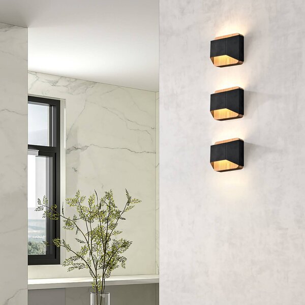 Trio Lighting Arino LED fali lámpa, fekete, szélesség 12,2 cm, dimmelhető, Fekete, Nappali / Étkező, fém, Modern