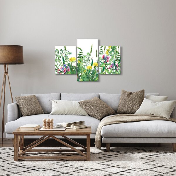 Kép - Festett réti virágok (90x60 cm)