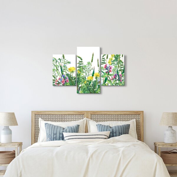 Kép - Festett réti virágok (90x60 cm)