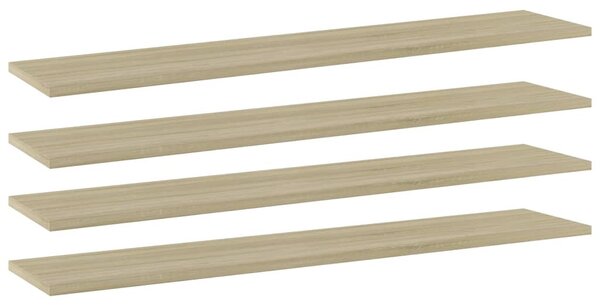 VidaXL 4 db sonoma-tölgy színű forgácslap könyvespolc 100x20x1,5 cm
